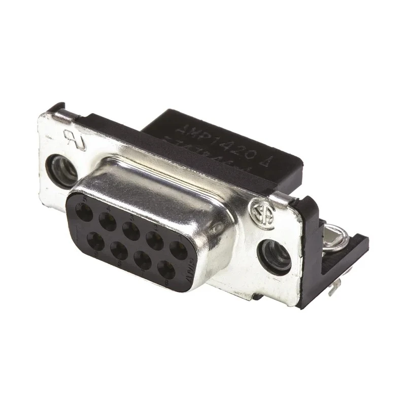 TE Connectivity AMPLIMITE HD-20 9 Way Right Angle 2.74 mm Pitch Through Hole D-Sub Connector 5747844-4