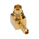 Radiall TE Connectivity MMCX Series Coaxial Connector Cable Male 50 Ω Right Angle Body Solder 1-1634003-0