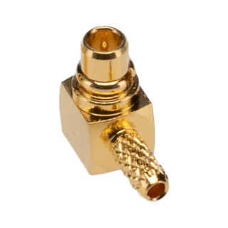 Radiall TE Connectivity MMCX Series Coaxial Connector Cable Male 50 Ω Right Angle Body Solder 1-1634003-0