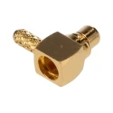 Radiall TE Connectivity MMCX Series Coaxial Connector Cable Male 50 Ω Right Angle Body Solder 1-1634003-0