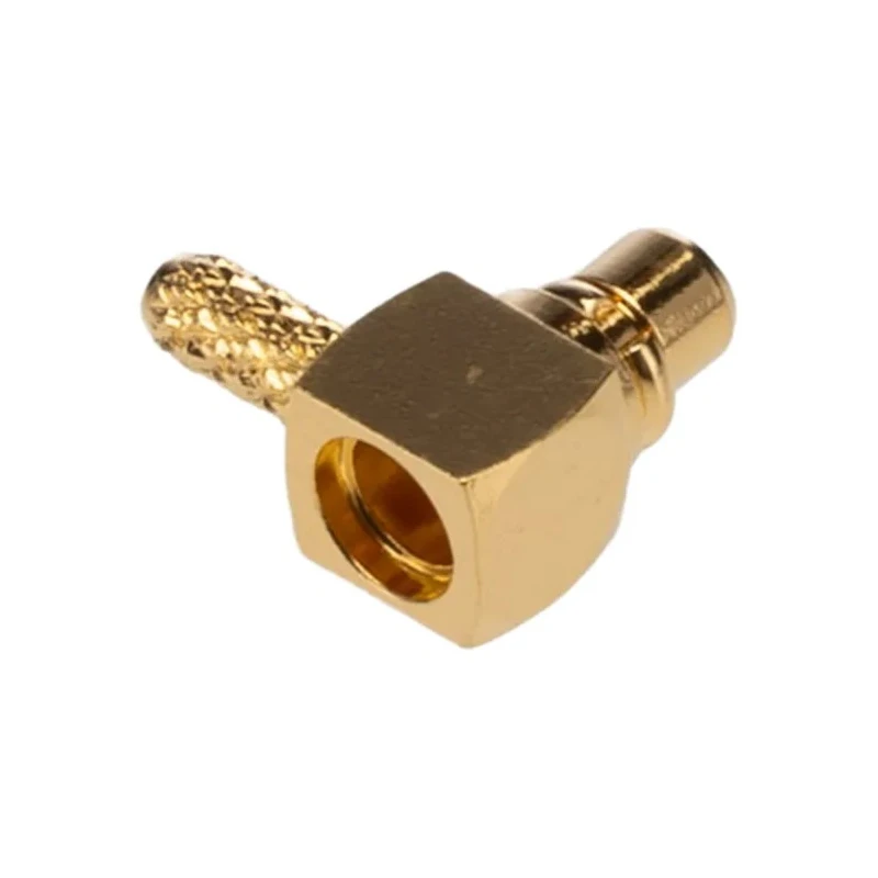 Radiall TE Connectivity MMCX Series Coaxial Connector Cable Male 50 Ω Right Angle Body Solder 1-1634003-0