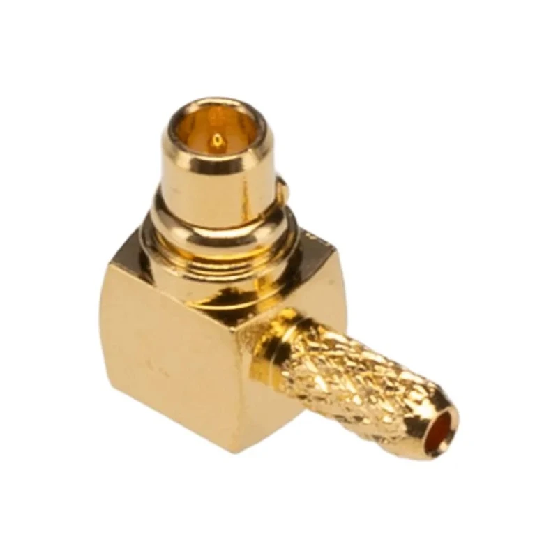 Radiall TE Connectivity MMCX Series Coaxial Connector Cable Male 50 Ω Right Angle Body Solder 1-1634003-0