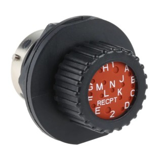 ITT Cannon Circular Connector Panel Mount 15 Contacts Socket Female IP67 250V 30A Nylon Housing TN7S16-0213S1L / 192900-0508