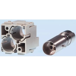 HARTING Heavy Duty Power Connector Coaxial Contact 10A 50V Polycarbonate Crimp Termination Male 09150013013