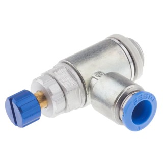 Festo GRLA Series Flow Controller Threaded Outlet Male and Female ISO 1179-1 and ISO 228-1, Max 1 Bar GRLA-1/4-QS-8-RS-D