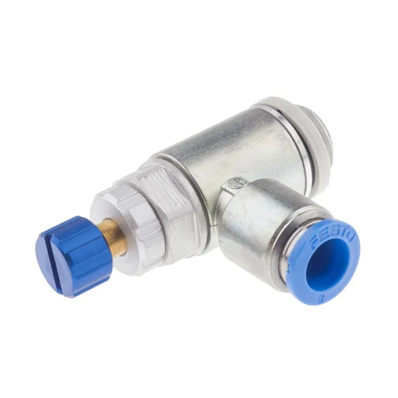 Festo GRLA Series Flow Controller Threaded Outlet Male and Female ISO 1179-1 and ISO 228-1, Max 1 Bar GRLA-1/4-QS-8-RS-D