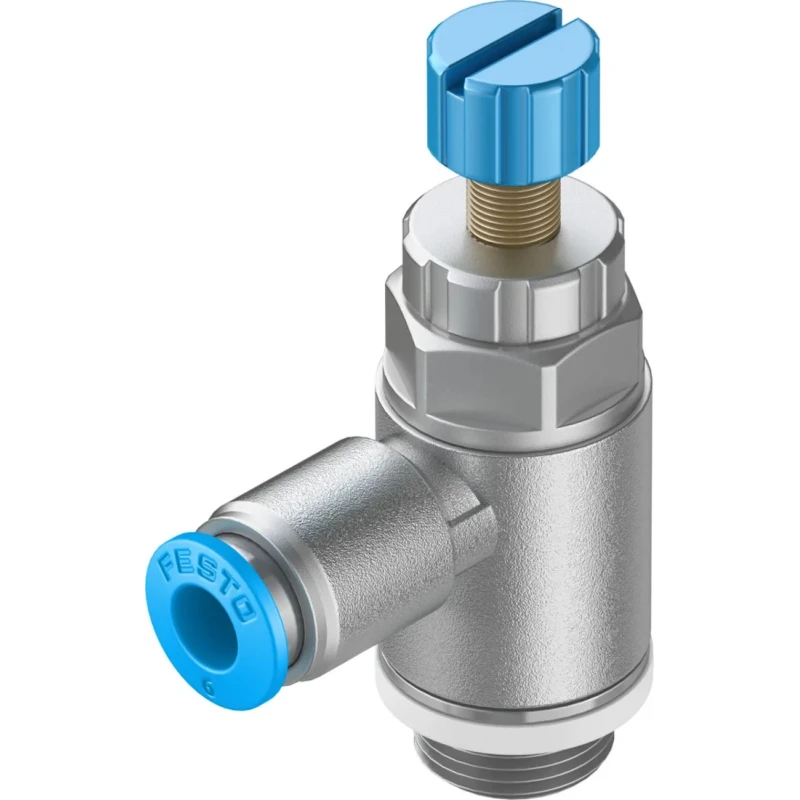 Festo GRLA Series Flow Controller Threaded Outlet Male and Female ISO 1179-1 and ISO 228-1, Max 1 Bar GRLA-1/4-QS-8-RS-D