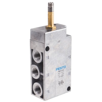 Festo Pneumatic Solenoid Valve 5/2 Solenoid G Threaded Port 1/4 in Aluminium Body MFH-5-1/4