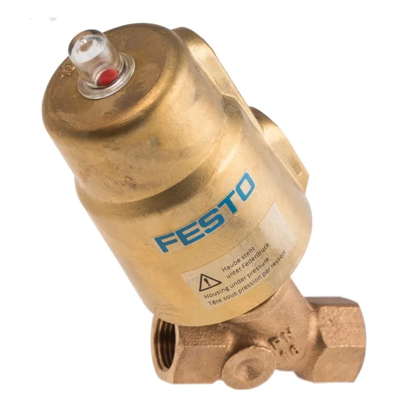 Festo Pneumatic Actuated Angle Seat Valve 16 bar 1/2 in Threaded VZXF-L-M22C-M-B-G12-120-H3B1-50-16