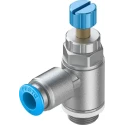Festo Flow Controller Exhaust Valve GRLA-1/4-QS-6-RS-D Wrought Aluminium Alloy Body 0.2-10 Bar Operating Pressure Germany