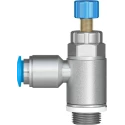Festo Flow Controller Exhaust Valve GRLA-1/4-QS-6-RS-D Wrought Aluminium Alloy Body 0.2-10 Bar Operating Pressure Germany
