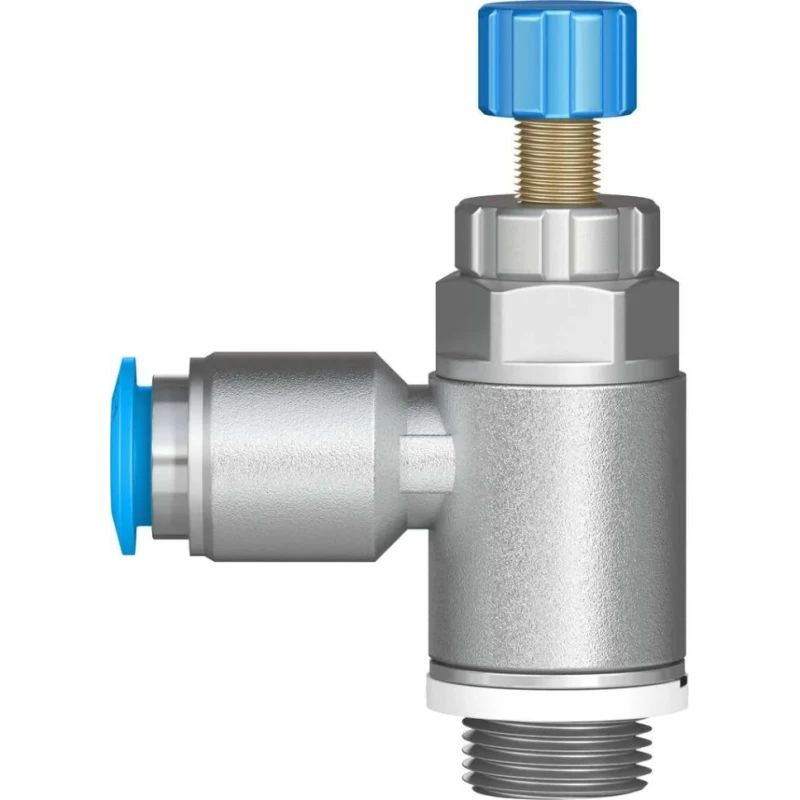 Festo Flow Controller Exhaust Valve GRLA-1/4-QS-6-RS-D Wrought Aluminium Alloy Body 0.2-10 Bar Operating Pressure Germany