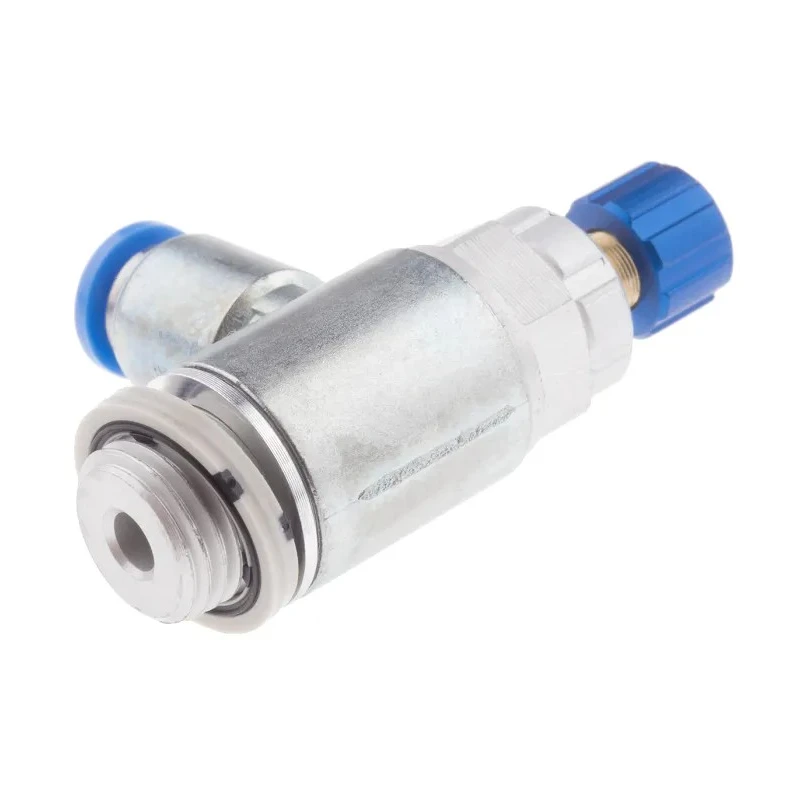 Festo Flow Controller Exhaust Valve GRLA-1/4-QS-6-RS-D Wrought Aluminium Alloy Body 0.2-10 Bar Operating Pressure Germany