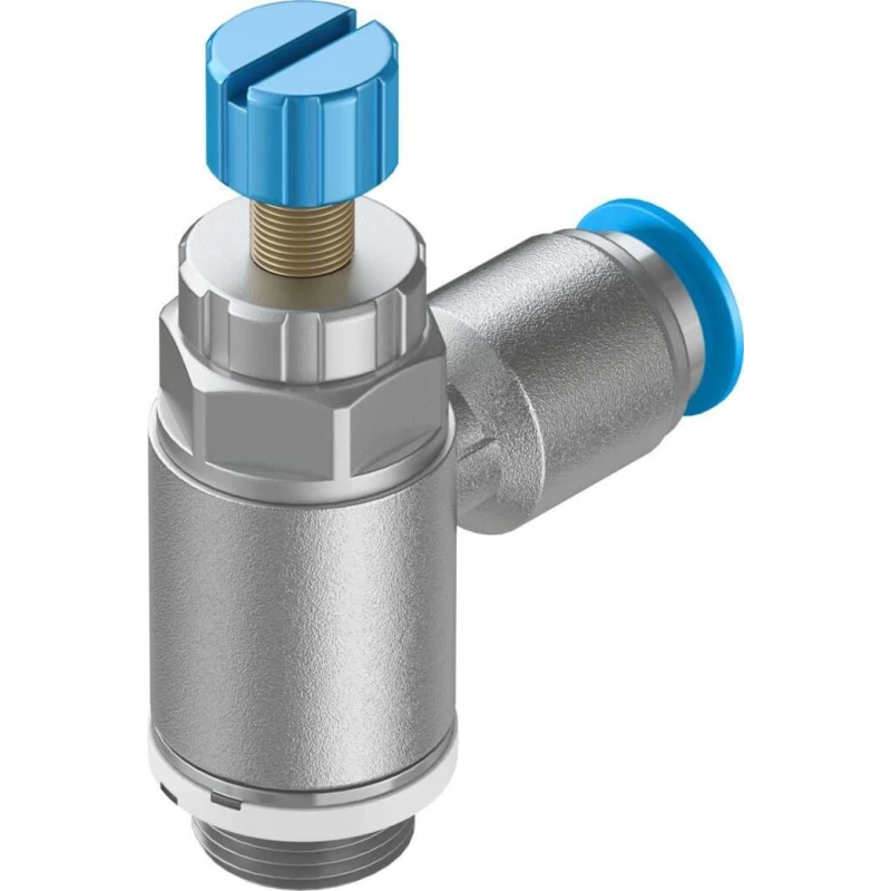 Festo Flow Controller Exhaust Valve GRLA-1/4-QS-6-RS-D Wrought Aluminium Alloy Body 0.2-10 Bar Operating Pressure Germany
