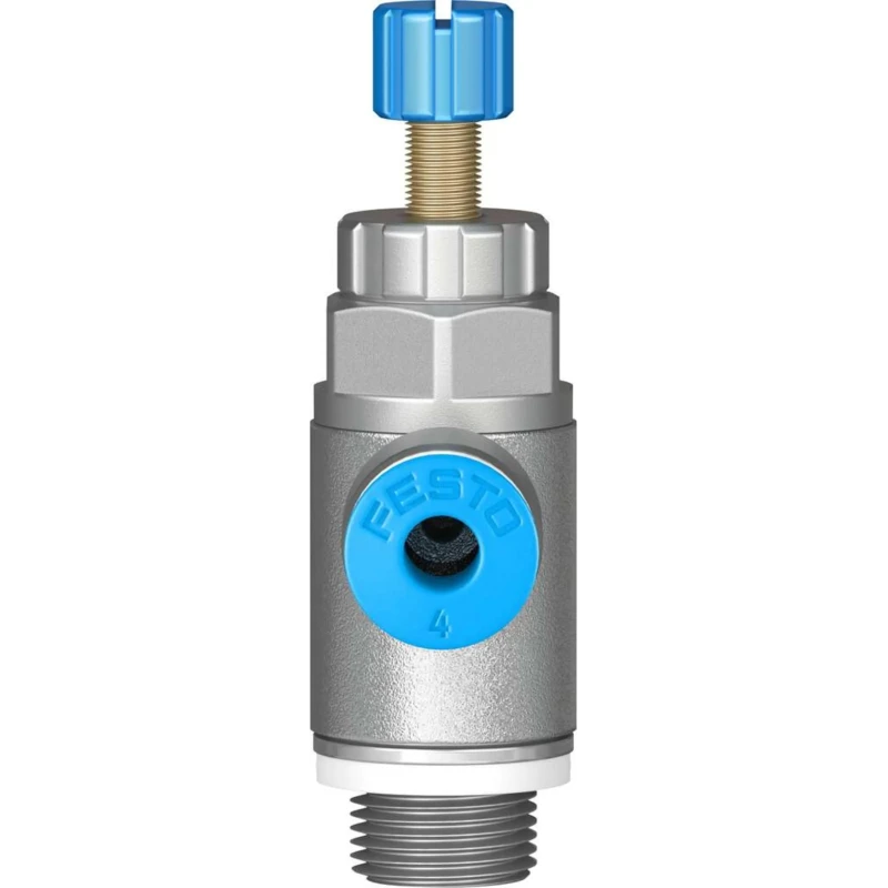Festo GRLA Series Flow Controller Exhaust Valve, Threaded Outlet, Adjustable Flow, 1 bar Max Pressure GRLA-1/8-QS-4-RS-D
