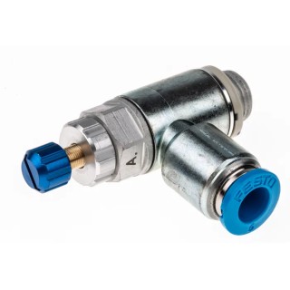 Festo GRLA Series Flow Controller Exhaust Valve, 197581, Inlet Female, Outlet Male Threaded GRLA-1/8-QS-6-RS-D