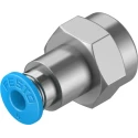 Festo Pneumatic Fitting 4mm Push-in Female G1/8 Threaded-to-Tube Nickel-Plated Brass QSF-1/8-4-B