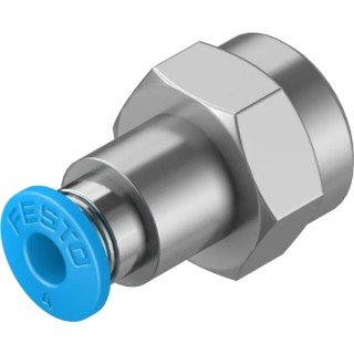 Festo Pneumatic Fitting 4mm Push-in Female G1/8 Threaded-to-Tube Nickel-Plated Brass QSF-1/8-4-B