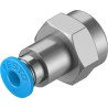 Festo Pneumatic Fitting 4mm Push-in Female G1/8 Threaded-to-Tube Nickel-Plated Brass QSF-1/8-4-B