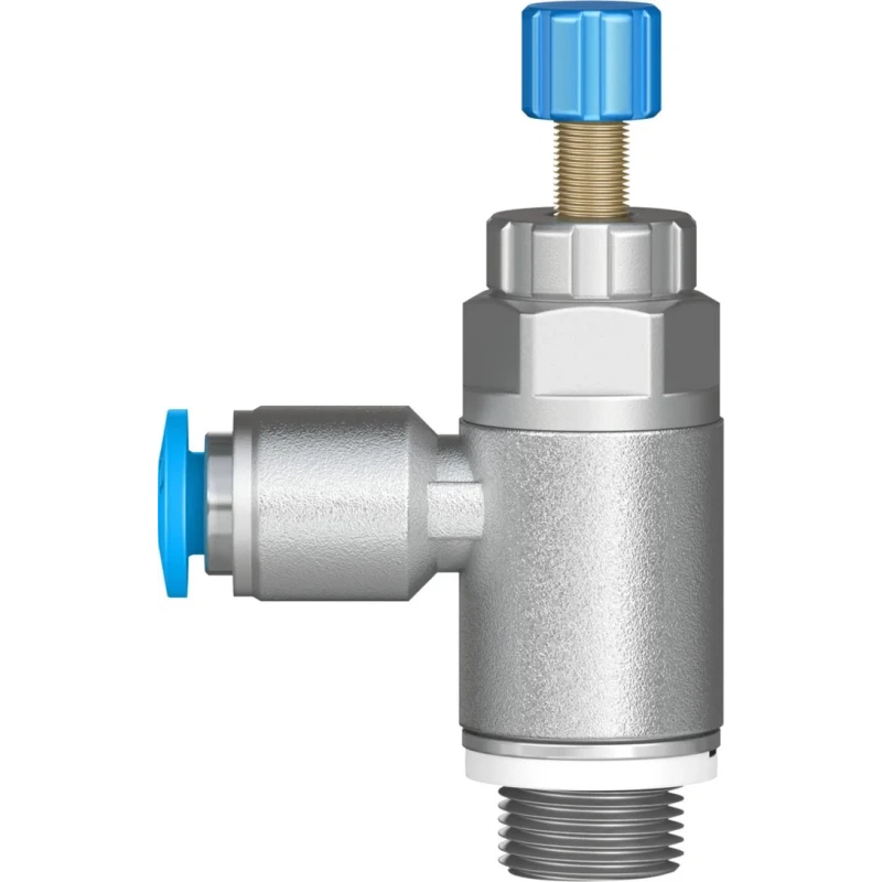 Festo GRLA Series Flow Controller Exhaust Valve, Threaded Outlet, Adjustable Flow, 1 bar Max Pressure GRLA-1/8-QS-4-RS-D