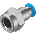 Festo Pneumatic Fitting 4mm Push-in Female G1/8 Threaded-to-Tube Nickel-Plated Brass QSF-1/8-4-B