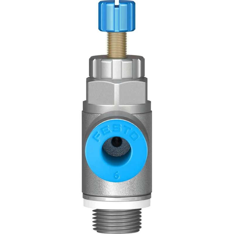 Festo GRLA Series Flow Controller Exhaust Valve, 197581, Inlet Female, Outlet Male Threaded GRLA-1/8-QS-6-RS-D