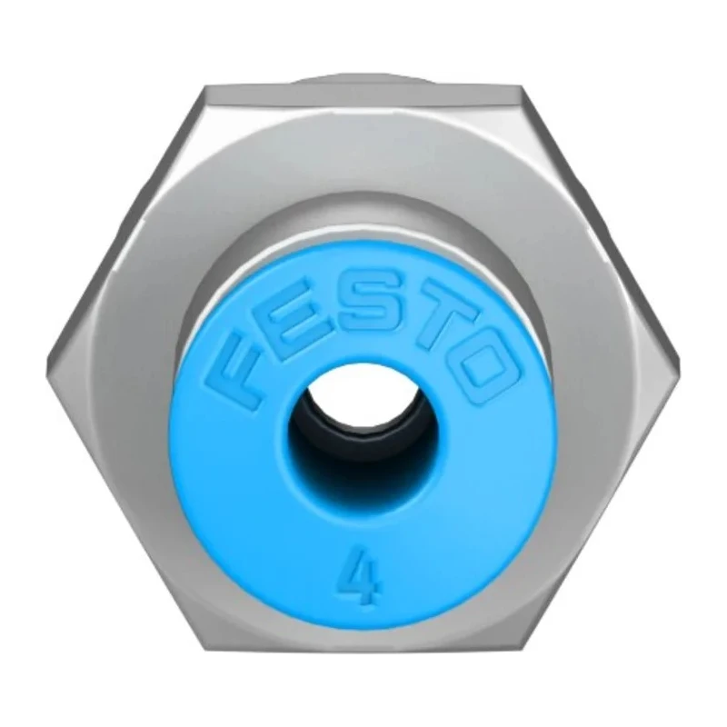 Festo Pneumatic Fitting 4mm Push-in Female G1/8 Threaded-to-Tube Nickel-Plated Brass QSF-1/8-4-B