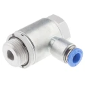 Festo One-Way Flow Controller Exhaust Valve Brass Anodised Aluminium Alloy ISO 1179-1 ISO 228-1 Threaded GRLA-3/8-QS-6-D