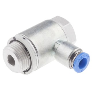Festo One-Way Flow Controller Exhaust Valve Brass Anodised Aluminium Alloy ISO 1179-1 ISO 228-1 Threaded GRLA-3/8-QS-6-D