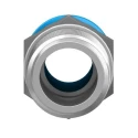 Festo Pneumatic Fitting Male Threaded-to-Tube Push-In Brass 1/4 in R x 8mm Nickel Finish QS-1/4-8