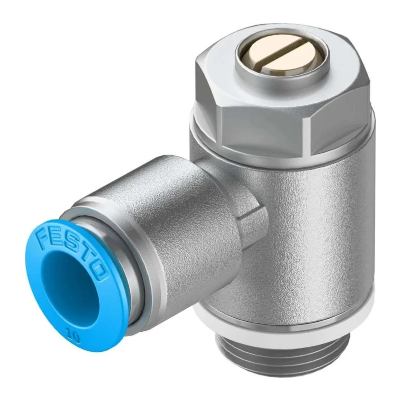 Festo Exhaust Valve Flow Controller GRLA Series Threaded Outlet 1 bar Max Operating Pressure GRLA-3/8-QS-10-D