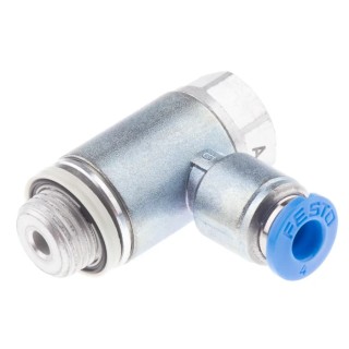 Festo GRLA Series Flow Controller Exhaust Valve Threaded ISO 1179-1 and ISO 228-1, 1 bar Pressure, -10°C to GRLA-1/8-QS-4-D