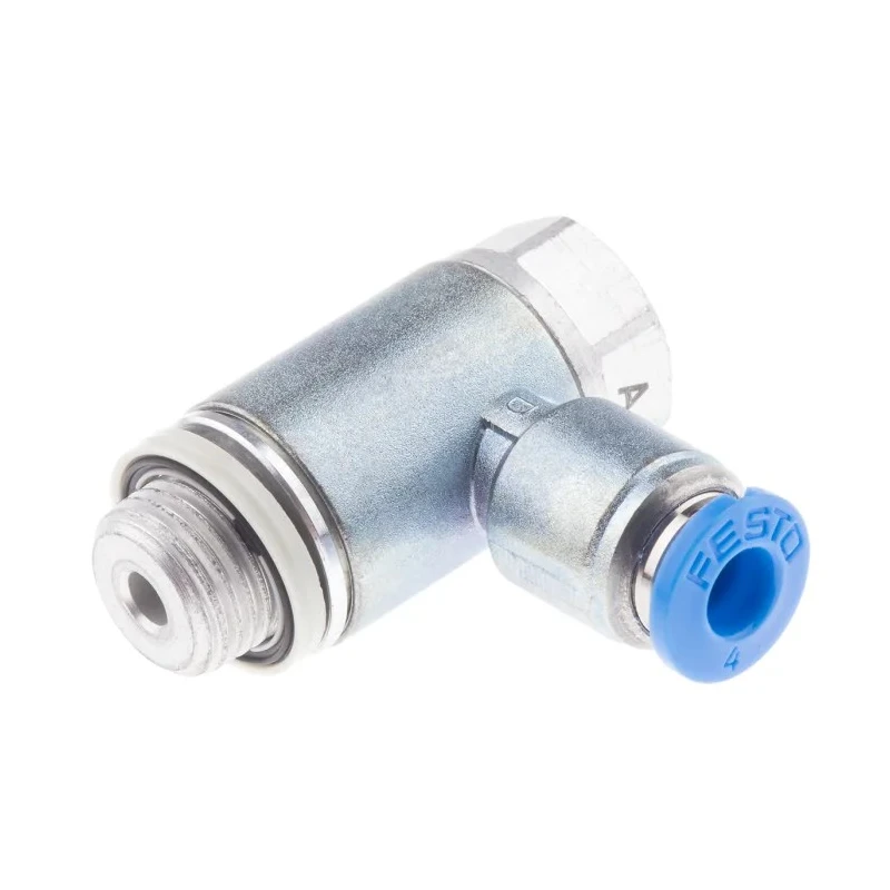Festo GRLA Series Flow Controller Exhaust Valve Threaded ISO 1179-1 and ISO 228-1, 1 bar Pressure, -10°C to GRLA-1/8-QS-4-D