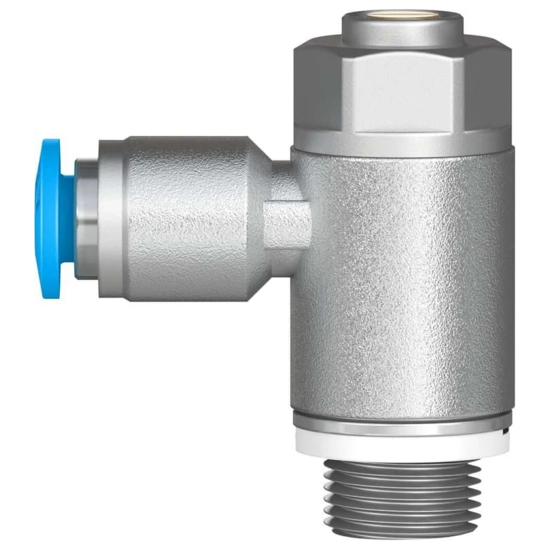 Festo GRLA Series Flow Controller Exhaust Valve Threaded ISO 1179-1 and ISO 228-1, 1 bar Pressure, -10°C to GRLA-1/8-QS-4-D