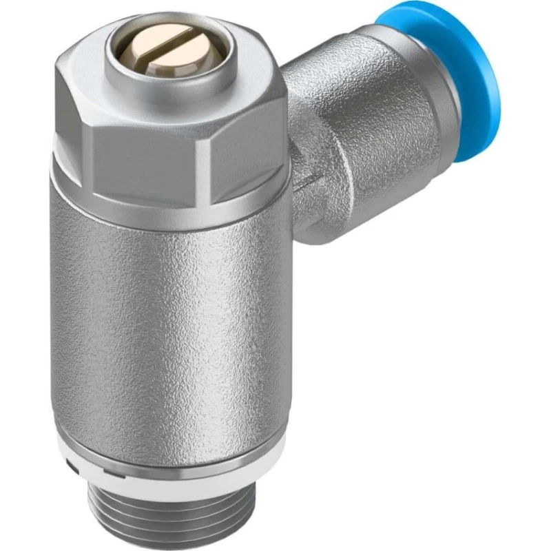 Festo GRLA Series Flow Controller Exhaust Valve Threaded ISO 1179-1 and ISO 228-1, 1 bar Pressure, -10°C to GRLA-1/8-QS-4-D
