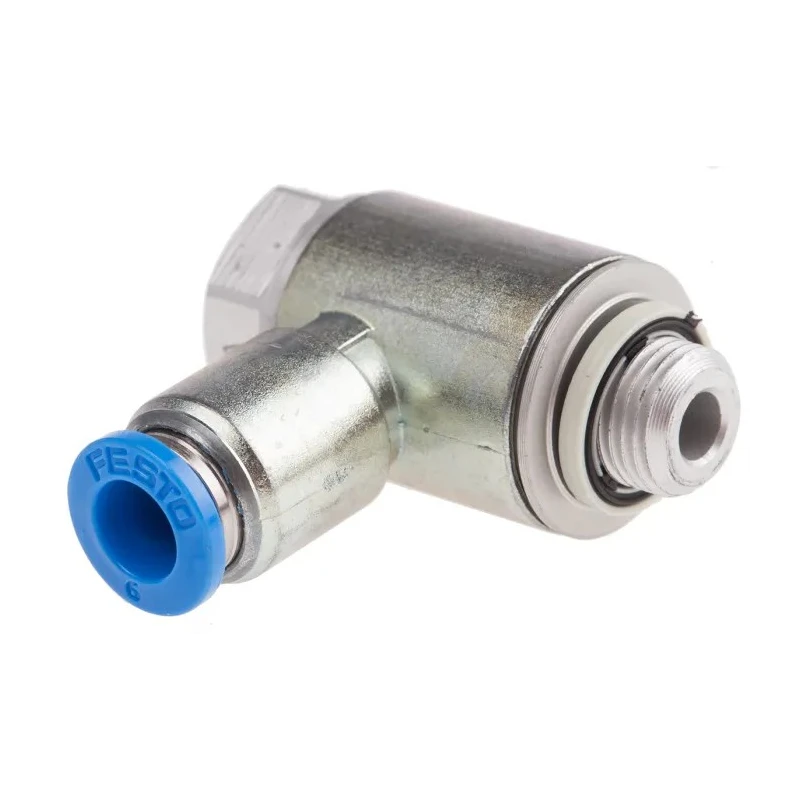 Festo Exhaust Valve Flow Controller , Male Inlet ISO 1179-1 and ISO 228-1 Threaded, Max Pressure 10 bar GRLA-1/8-QS-6-MF-D