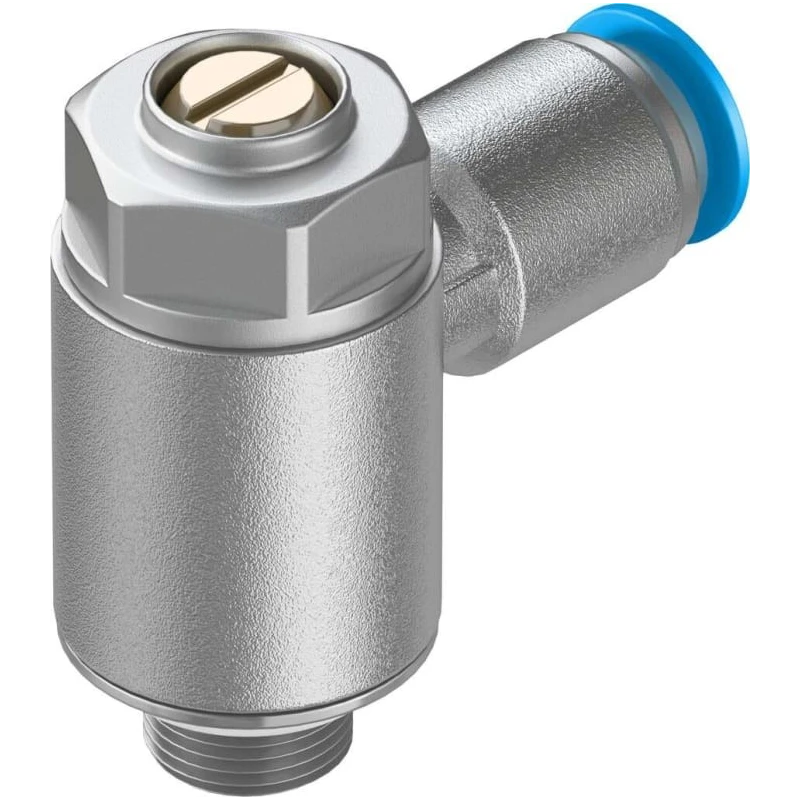 Festo Exhaust Valve Flow Controller , Male Inlet ISO 1179-1 and ISO 228-1 Threaded, Max Pressure 10 bar GRLA-1/8-QS-6-MF-D