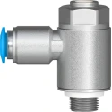Festo Exhaust Valve Flow Controller , Male Inlet ISO 1179-1 and ISO 228-1 Threaded, Max Pressure 10 bar GRLA-1/8-QS-6-MF-D