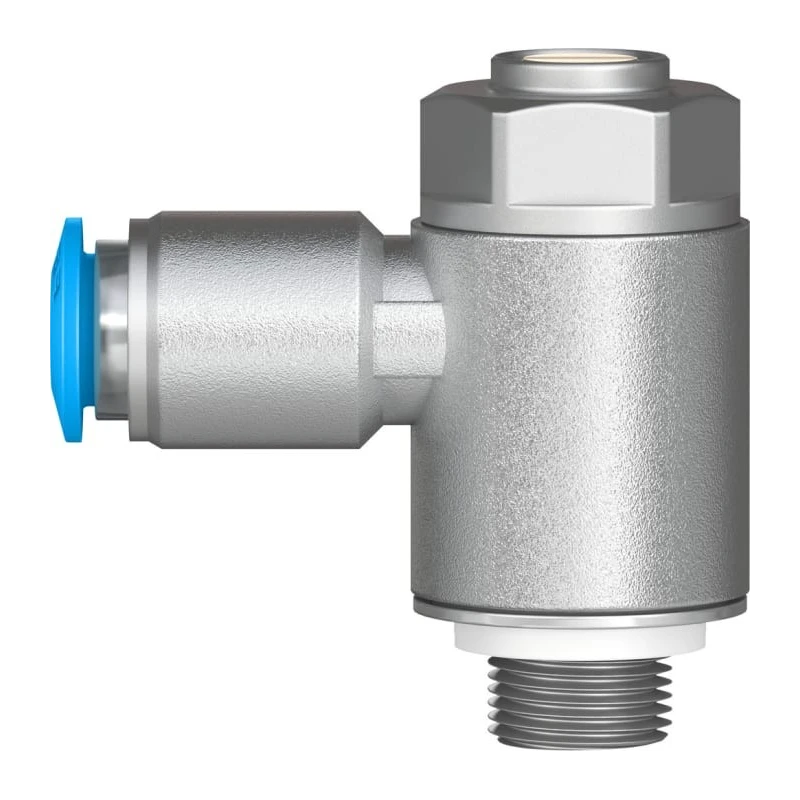 Festo Exhaust Valve Flow Controller , Male Inlet ISO 1179-1 and ISO 228-1 Threaded, Max Pressure 10 bar GRLA-1/8-QS-6-MF-D