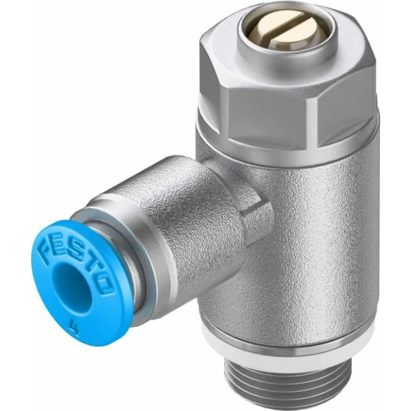Festo GRLZ Series Flow Controller Flow Regulator 4 mm Tube Inlet Port ISO 1179-1 and ISO 228-1 Threaded GRLZ-1/8-QS-4-D