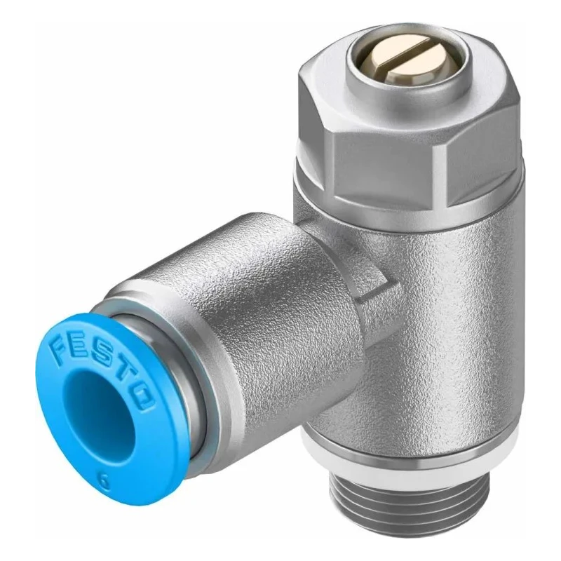 Festo GRLZ Series Flow Regulator 6 mm Tube Inlet Port Threaded Outlet Male GRLZ-1/8-QS-6-D