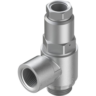 Festo HGL Series Non-Return Check Valve Pneumatic Function Fitting, 10 bar, -10 °C to 60 °C, Anodised Aluminium & HGL-3/8-B