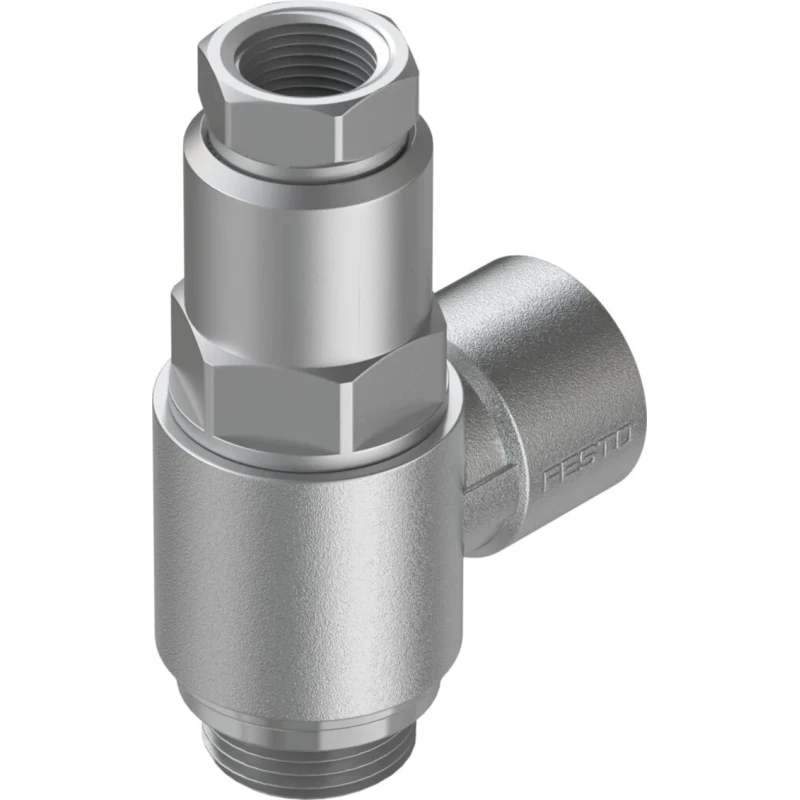 Festo HGL Series Non-Return Check Valve Pneumatic Function Fitting, 10 bar, -10 °C to 60 °C, Anodised Aluminium & HGL-3/8-B