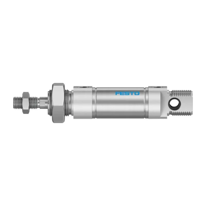Festo Pneumatic Cylinder , 25 mm Bore, 10 mm Stroke, Self-Adjusting Pneumatic Cushioning, ISO 6432 Standard DSNU-25-10-PPS-A