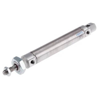Festo Pneumatic Cylinder 25 mm Bore, 100 mm Stroke, Air Cushion, Rear, Flange, Direct, Swivel, Front & DSNU-25-100-PPS-A