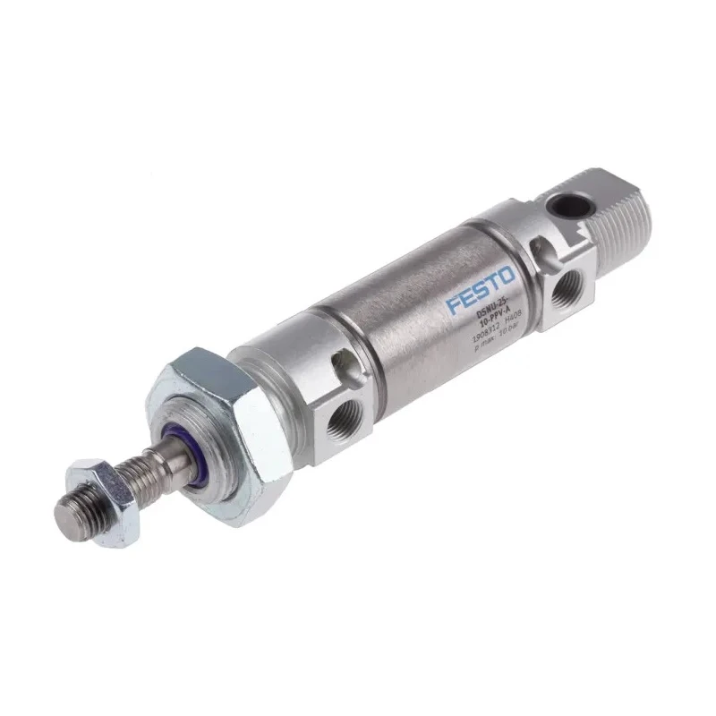 Festo 25 mm Bore 10 mm Stroke Pneumatic Cylinder Double Acting Air Cushion ISO 6432 DSNU-25-10-PPV-A