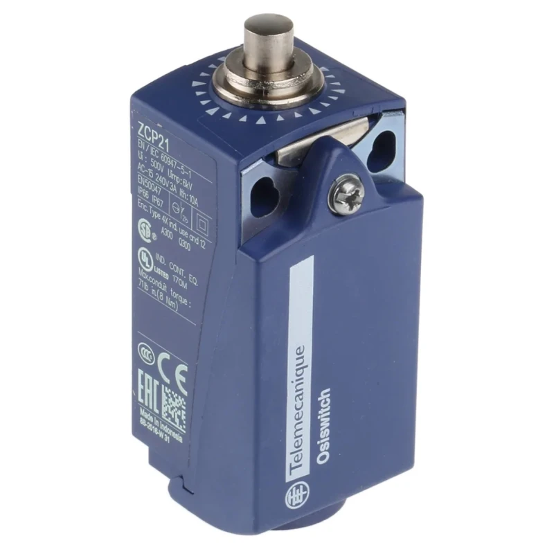 Telemecanique Sensors XCKP Series Plunger Limit Switch, 1 NO/1 NC, IP67 IP66, Plastic Housing, 240V AC, 3A XCKP2110P16