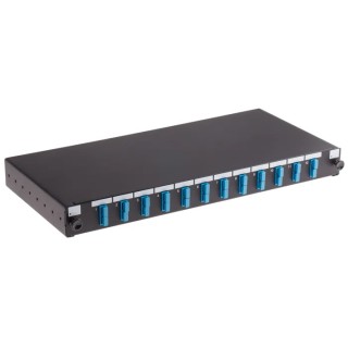 RS PRO 24 Port SC Duplex Fibre Optic Patch Panel With 12 Ports Populated, 1U Rack Height, Steel, Single Mode 121-3966
