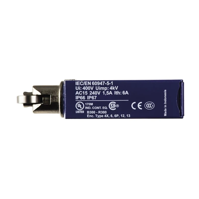 Telemecanique Sensors XCMD Series Roller Plunger Limit Switch, 1 NO/1 NC, IP68/IP66/IP67, Zamak Housing, 240V AC XCMD2102L1