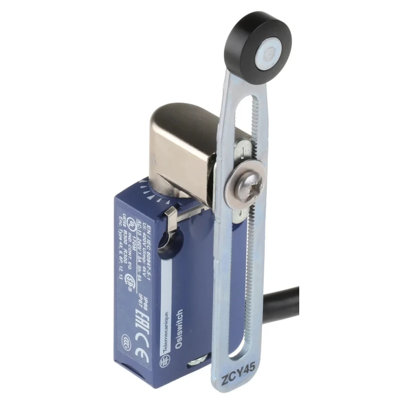 Telemecanique Sensors OsiSense XC Series Roller Lever Limit Switch, 1 NO/1 NC, IP66, IP67, IP68, Zinc Alloy XCMD2145L1